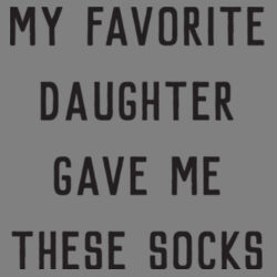 DAD-60-024 - Favorite Daughter - 1/2 Cushion Crew Socks - White & Heather Gray Design