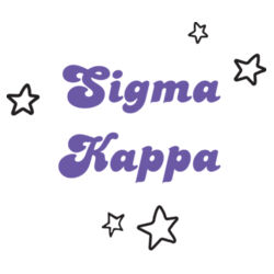 SOR-270-SK-054 Sorority Name with Stars Flat Ribbed Crew Sock with Stripes - SIgma Kappa Design