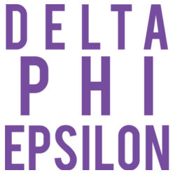 SOR-271C-DPE-054 Basic Sorority Name Flat Ribbed Crew Sock with Stripes - Delta Phi Epsilon Design