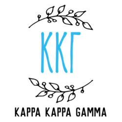 SOR-275-KKG-022-WHT Sorority Garland with Greek Letter Crew Socks - Kappa Kappa Gamma Design