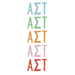 SOR-287-AST-023 Rainbow Repeat Sorority Nickname No Show Socks - Alpha Sigma Tau Design