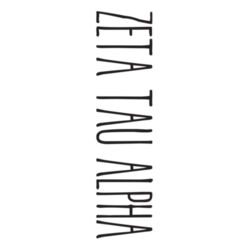 SOR-285-ZTA-054 Sorority Name Printed on the Bottom of Crew Socks with Stripes - Zeta Tau Alpha Design