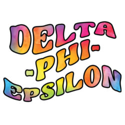 SOR-302-DPE-054 Mod Rainbow Name Flat Ribbed Crew Sock with Stripes - Delta Phi Epsilon Design