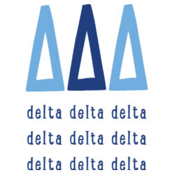 SOR-299-DDD-023 Large Greek Letters - Sorority Name and Letters in Sorority Colors on No Show Socks - Delta Delta Delta Design