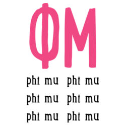 SOR-299-PM-023 Large Greek Letters - Sorority Name and Letters in Sorority Colors on No Show Socks - Phi Mu Design