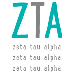 SOR-299-ZTA-023 Large Greek Letters - Sorority Name and Letters in Sorority Colors on No Show Socks - Zeta Tau Alpha Design