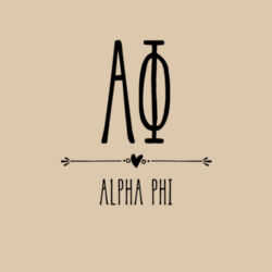 SOR-251-AP-TLG-NAT - Alpha Phi Boho Stylized Sorority Greek Letters Printed on a Canvas Bag Design