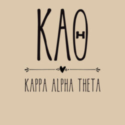 SOR-251-KAT-TLG-NAT - Kappa Alpha Theta Boho Stylized Sorority Greek Letters Printed on a Canvas Bag Design