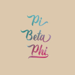 SOR-252-PBP-TLG-NAT - Pi Beta Phi Watercolor Stylized Script Sorority Greek Name Printed on a Canvas Tote Bag Design