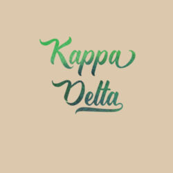 SOR-252-KD-TLG-NAT - Kappa Delta Watercolor Stylized Script Sorority Greek Name Printed on a Canvas Tote Bag Design