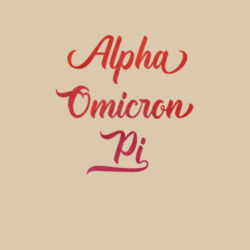 SOR-252-AOP-TLG-NAT - Alpha Omicron Pi Watercolor Stylized Script Sorority Greek Name Printed on a Canvas Tote Bag Design